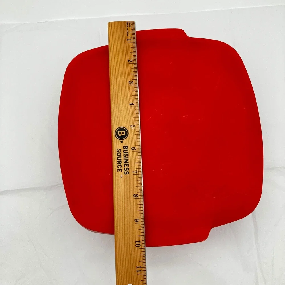 Pyrex Casserole Dish 525 2.5QT Red Vintage Milk Glass Square Lid